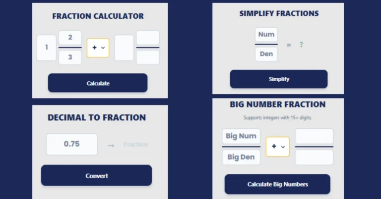 Fraction Calculator Add, Subtract, Multiply & Simplify Fractions