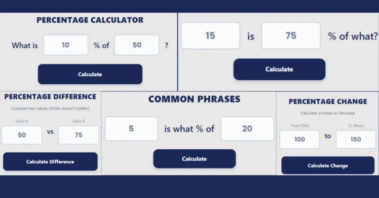 Percentage Calculator Find Change, Difference Instantly