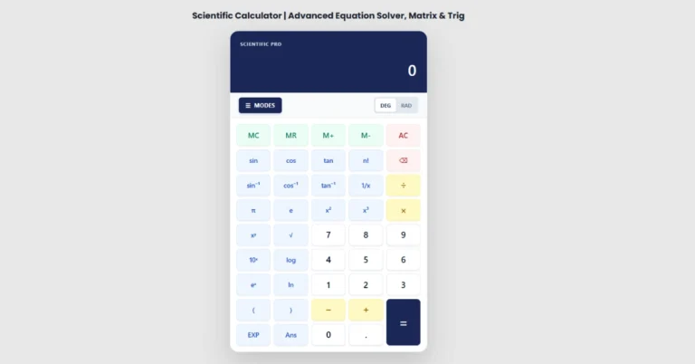 Scientific Calculator | Advanced Equation Solver, Matrix & Trig