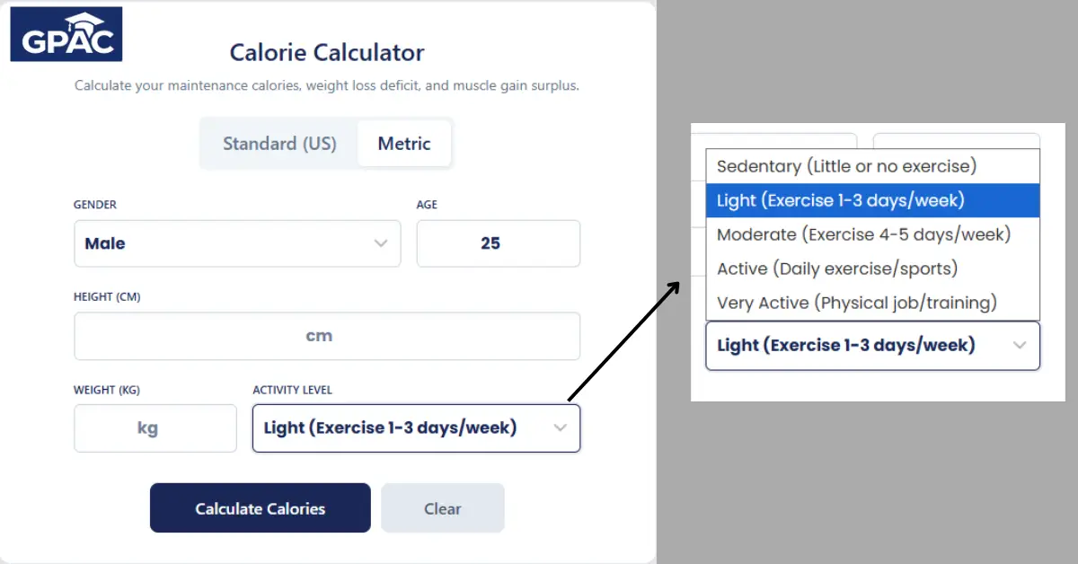 Calorie Calculator | Maintenance & Calorie Deficit Calculator