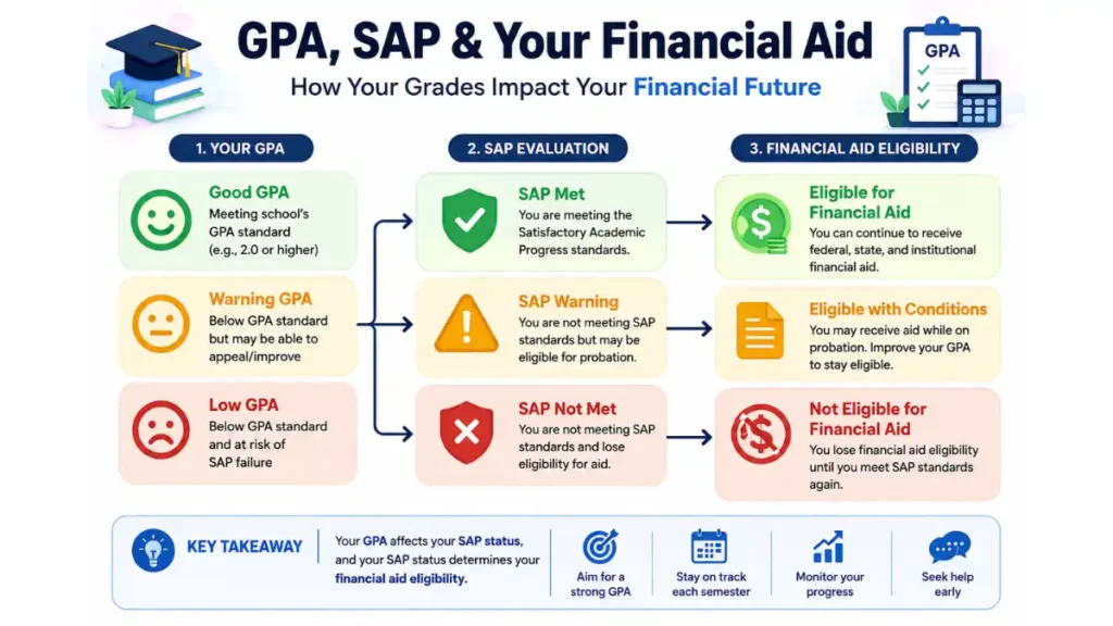 relationship between GPA, SAP, and financial aid eligibility