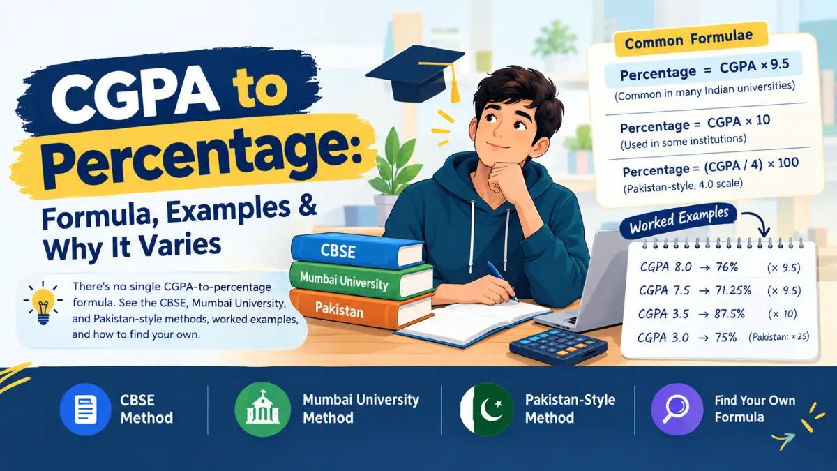 CGPA to Percentage Formula, Examples, and Why There is No Single Answer