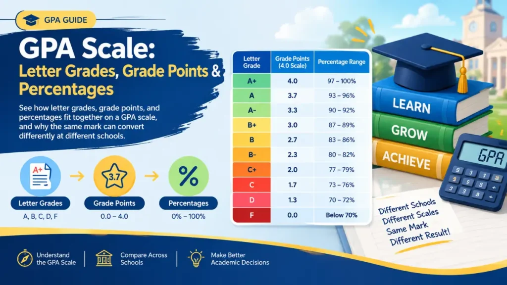 GPA Scale Letter Grades, Grade Points & Percentages