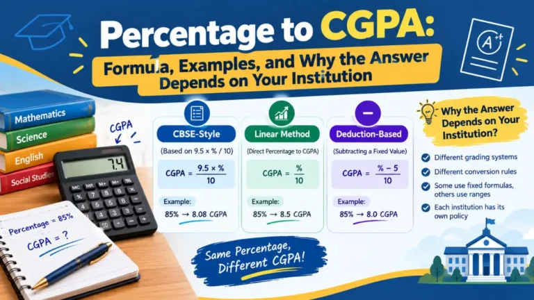 Percentage to CGPA Formula, Examples,